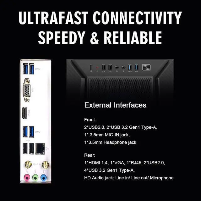 Alt view image 6 of 7 - Hasee P77K Gaming Desktop PC - Win11 - Intel Core i7-14700KF(beat AMD Ryzen 7 9700X) - NVIDIA GeForce RTX 5070 12GB GDDR7 - DLSS 4 - 32GB DDR5 RAM - 1TB M.2 NVMe SSD-Sea View Room-WiFi6E BT5.3