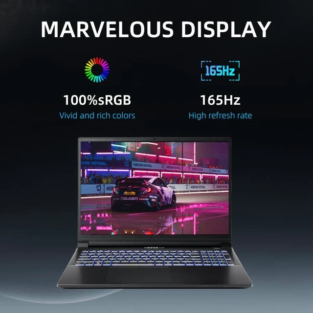 Alt view image 5 of 7 - Hasee T8 Gaming Laptop -16" 165Hz Display-GeForce RTX 5050 Laptop GPU-Intel i5-14450HX-16GB Memory-500G NVMe SSD-Wi-Fi 6-Win11 Home