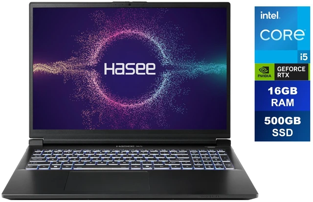 Main image of Hasee T8 Gaming Laptop -16" 165Hz Display-GeForce RTX 5050 Laptop GPU-Intel i5-14450HX-16GB Memory-500G NVMe SSD-Wi-Fi 6-Win11 Home