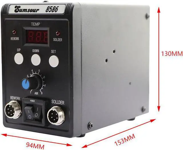 Alt view image 4 of 7 - 8586 2 In 1 BGA SMD Rework Station Soldering Station For Soldering Iron Welding Hot Air Gun Desoldering Repair Tool Kit