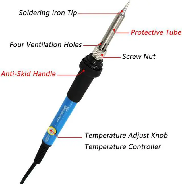 Alt view image 4 of 7 - Solder Iron 60W Adjustable Temperature Electric Soldering Iron 110V / 220V EU / US Plug For Rework Welding Repair Tools