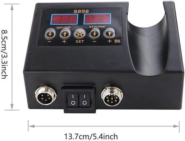 Alt view image 3 of 7 - 8898 2 in 1 Soldering Station Digital Display Hot Air Gun Welding Rework For Cell-Phone BGA SMD PCB IC Repair Solder Iron Tools