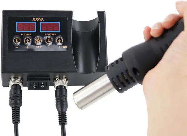 Alt view image 7 of 7 - 8898 2 in 1 Soldering Station Digital Display Hot Air Gun Welding Rework For Cell-Phone BGA SMD PCB IC Repair Solder Iron Tools