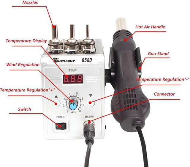 Alt view image 2 of 7 - Electric Soldering Iron 110V / 220V 60W Temperature Adjustable Mini Handle Heat Pencil Solder Station With Tips Stand Wire Tools