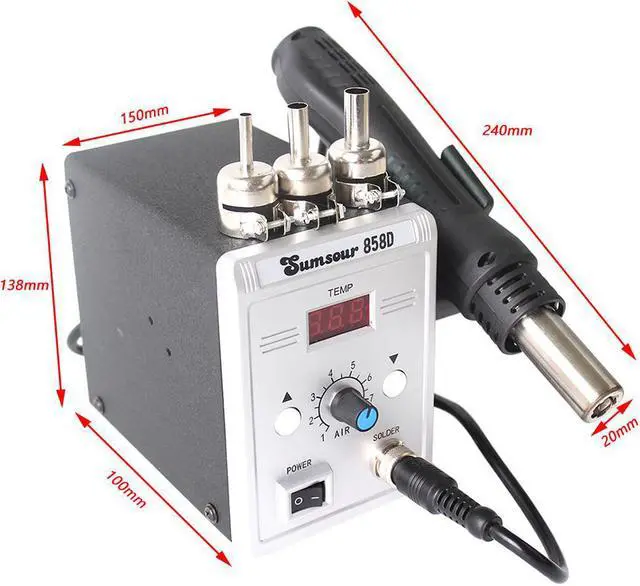 Alt view image 4 of 7 - Electric Soldering Iron 110V / 220V 60W Temperature Adjustable Mini Handle Heat Pencil Solder Station With Tips Stand Wire Tools