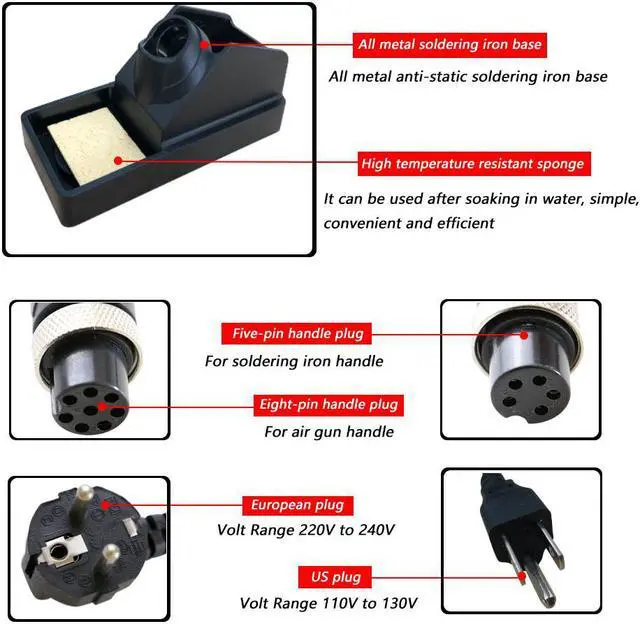 Alt view image 3 of 7 - 8586 Electric Hot Air Soldering Station 700W Rework Hot Air Gun For Welding Repair