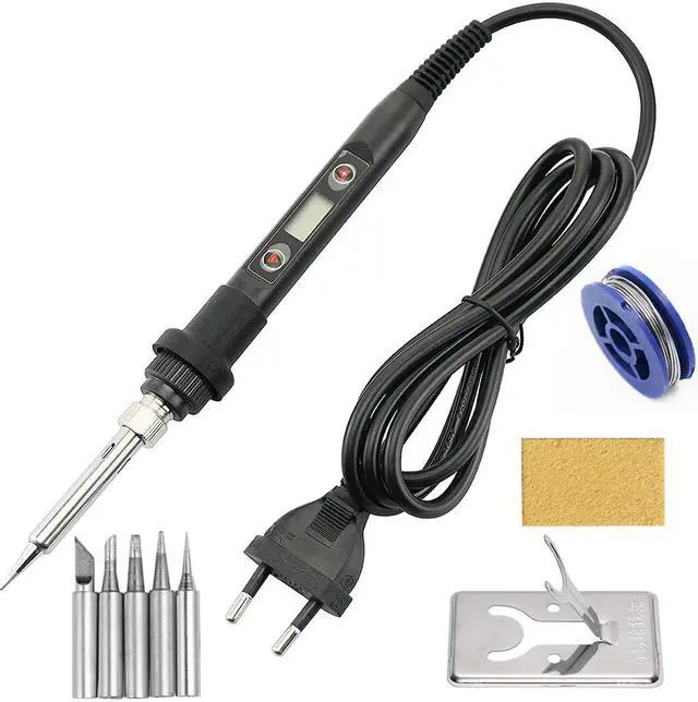 Main image of 80W Soldering Iron Adjustable Temperature Electric Iron LCD Digital Display Welding Repair Lead-free 220V / 110V Solder Station Black
