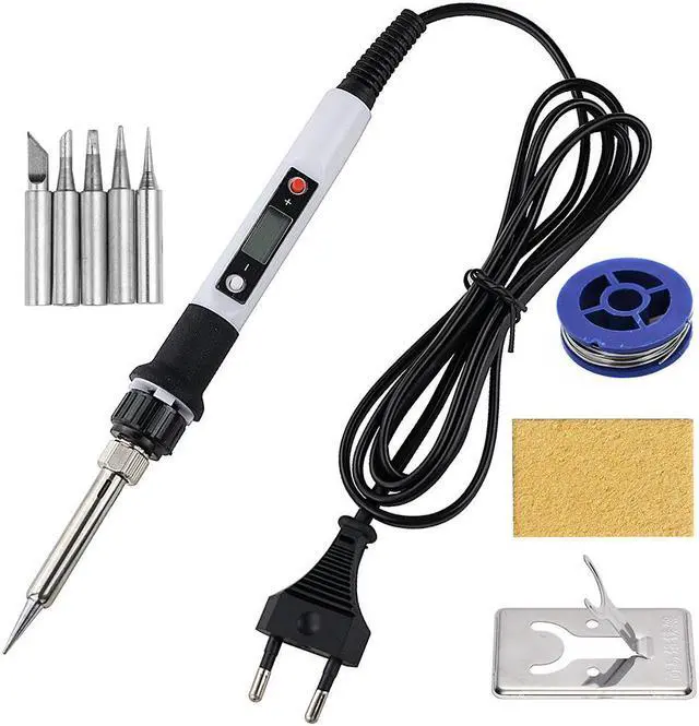 Main image of 80W Soldering Iron Adjustable Temperature Electric Iron LCD Digital Display Welding Repair Lead-free 220V / 110V Solder Station 7" Length