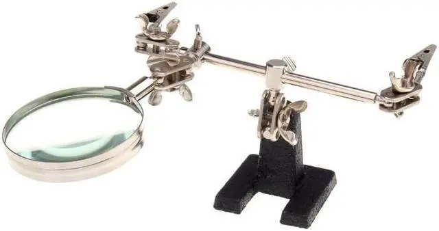 Alt view image 3 of 7 - Quality Goods 3 In 1 Magnifying Glass Auxiliary Clip Magnifier Soldering Solder Iron Stand Holder Station Repair Tool