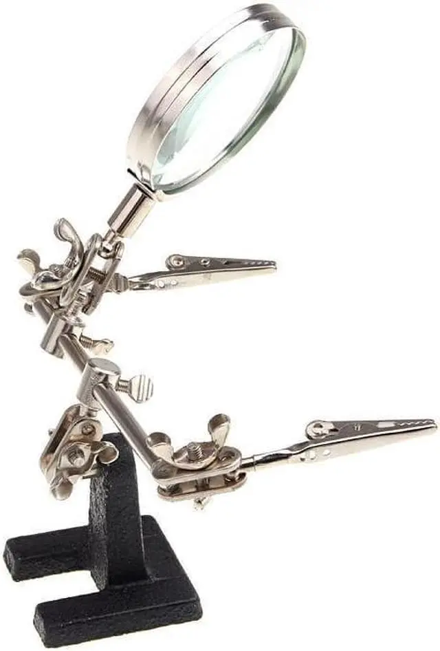 Alt view image 4 of 7 - Quality Goods 3 In 1 Magnifying Glass Auxiliary Clip Magnifier Soldering Solder Iron Stand Holder Station Repair Tool