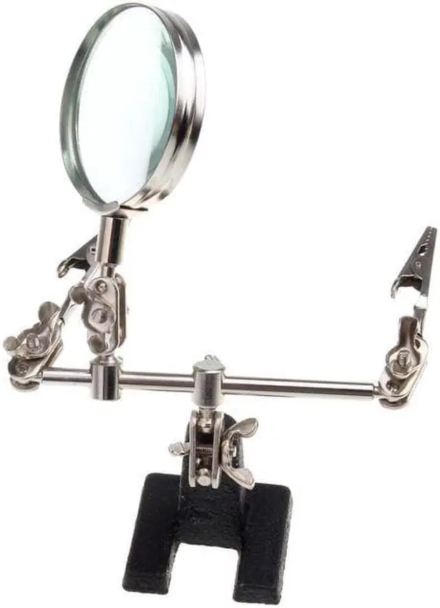 Alt view image 5 of 7 - Quality Goods 3 In 1 Magnifying Glass Auxiliary Clip Magnifier Soldering Solder Iron Stand Holder Station Repair Tool