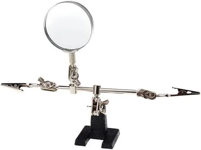 Alt view image 7 of 7 - Quality Goods 3 In 1 Magnifying Glass Auxiliary Clip Magnifier Soldering Solder Iron Stand Holder Station Repair Tool