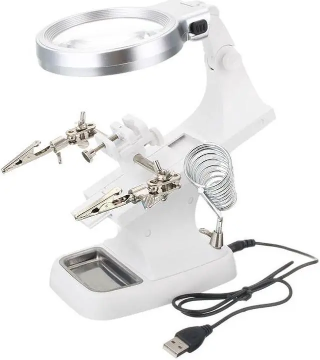 Main image of 3 In 1 Welding Magnifying Glass 360 Degree Auxiliary Clip Magnifier Electric Soldering Iron Fixed Stand Repair Tool