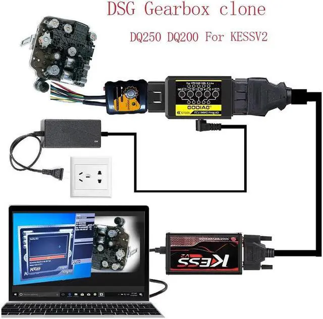 Alt view image 7 of 7 - Newest Software Unlimited Online Red EU 2.80 V2.80 EU Red KESS V2.8 V2 V5.017 Full Chip OBD2 Tuning ECU Chip Programmer withGodiag GT107 ECU IMMO Kit Gearbox Data Adapter For DQ250, DQ200, VL381, VL30