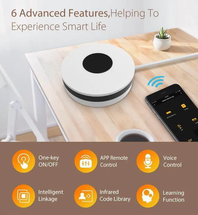 Alt view image 4 of 7 - Smart home wireless infrared multifunctional remote control-White