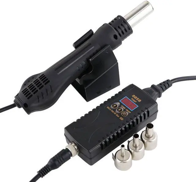 Alt view image 6 of 6 - Hot Air Gun 750W Digital Microscope Rework Soldering Station Hot Air Gun Welding Repair Tool Hair Dryer 8858