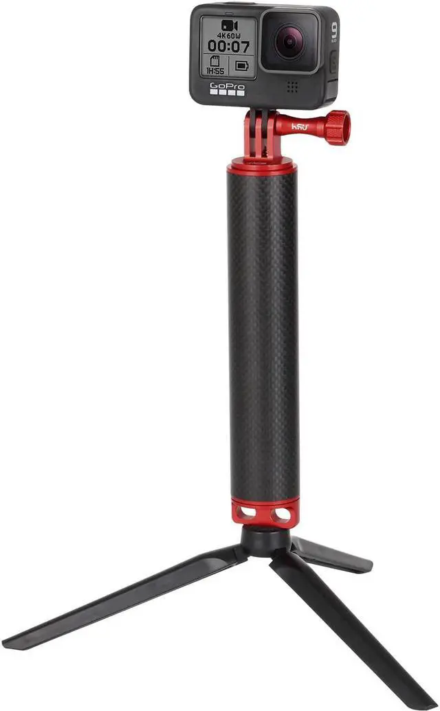 Main image of HSU Waterproof Floating Carbon Fiber Hand Grip Compatible with GoPro Hero 10 Black/Hero 9 Black, Handle Mount for Hero 8/7/6/5/4/ AKASO Campark Osmo Action Camera/Xiao Yi Action Camera