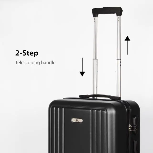 Alt view image 4 of 7 - SKYTREE Hardshell Luggage Set 3-Piece (20in 24in 28in) with TSA Lock and 360° Silent Spinner Wheels, Lightweight ABS Carry-On & Checked Bags - Black Travel Suitcase