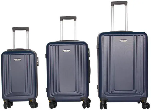 Main image of SKYTREE Hardshell Luggage Set 3-Piece (20in 24in 28in) with TSA Lock and 360° Silent Spinner Wheels, Lightweight ABS Carry-On & Checked Bags - Dark Blue Travel Suitcase