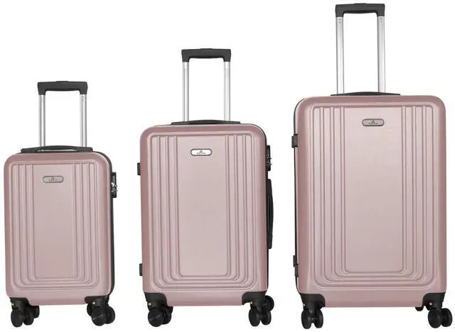 Main image of SKYTREE Hardshell Luggage Set 3-Piece (20in 24in 28in) with TSA Lock and 360° Silent Spinner Wheels, Lightweight ABS Carry-On & Checked Bags - Pink Travel Suitcase