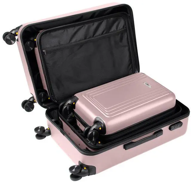 Alt view image 6 of 7 - SKYTREE Hardshell Luggage Set 3-Piece (20in 24in 28in) with TSA Lock and 360° Silent Spinner Wheels, Lightweight ABS Carry-On & Checked Bags - Pink Travel Suitcase