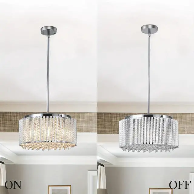 Alt view image 4 of 7 - SKYTREE Modern Crystal Chandeliers, Living Room Dining Room Round Luxury Decorative Crystal Lights, Luxury Home Decor Light Fixture
