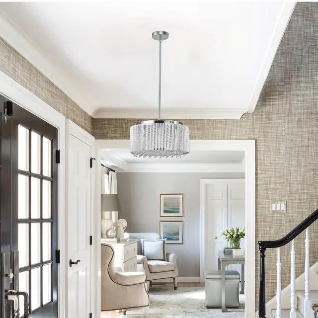 Alt view image 2 of 7 - SKYTREE Modern Crystal Chandeliers, Living Room Dining Room Round Luxury Decorative Crystal Lights, Luxury Home Decor Light Fixture