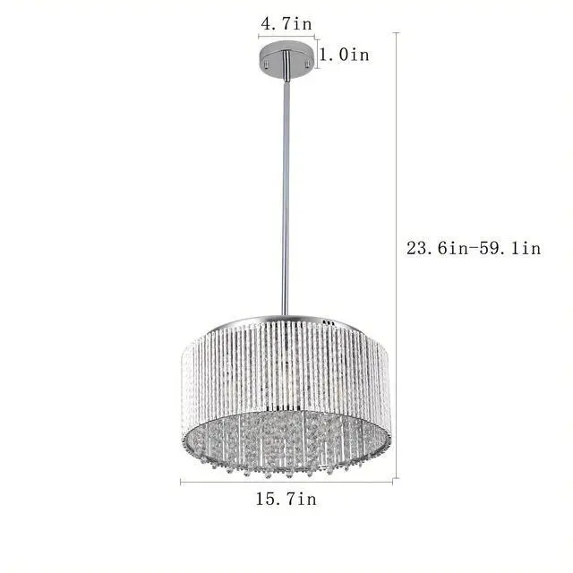 Alt view image 7 of 7 - SKYTREE Modern Crystal Chandeliers, Living Room Dining Room Round Luxury Decorative Crystal Lights, Luxury Home Decor Light Fixture