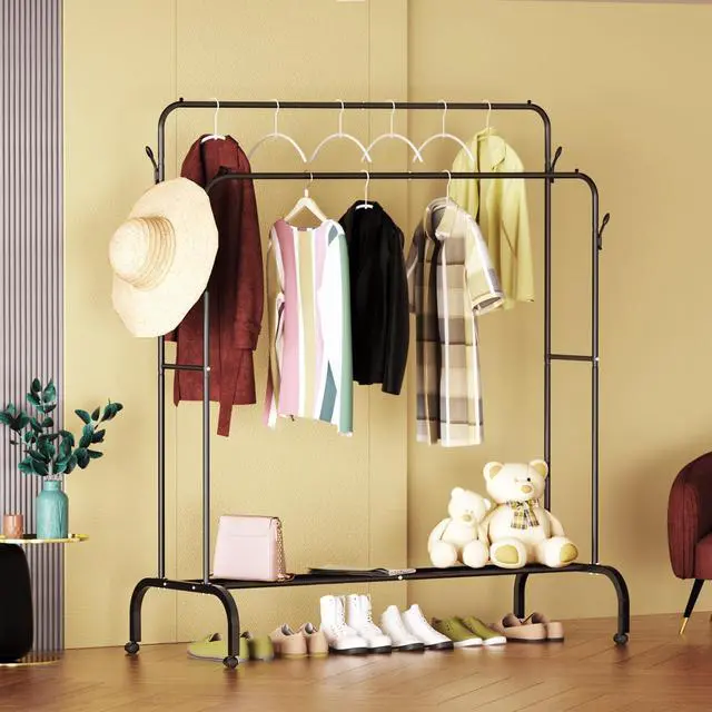 Main image of SKYTREE Heavy-Duty Closet Organizer Durable Design with Two Tiered Hangers Suitable for Various Apparel Styles.(Length 51inch, Width 21.6inch, Height 63inch)
