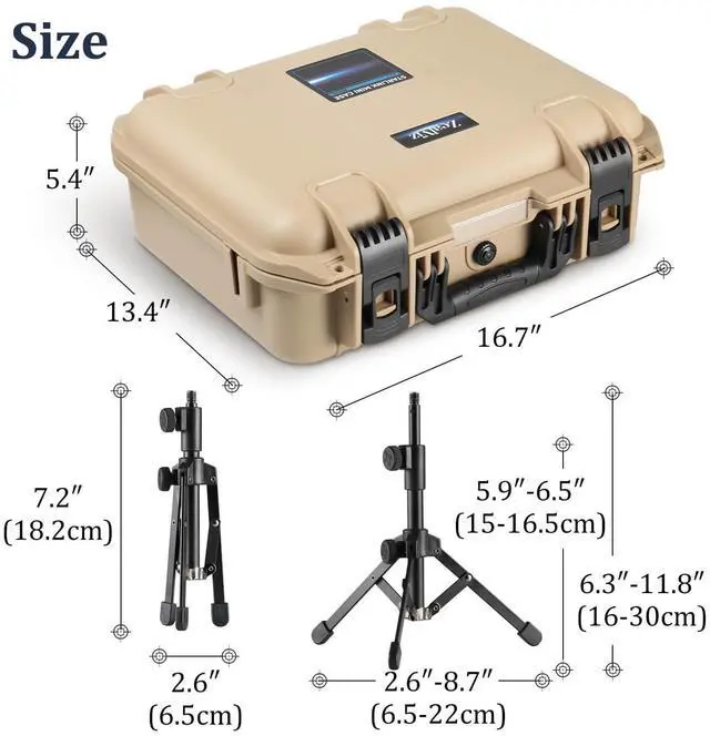 Alt view image 7 of 7 - Starlink Mini Travel Case Kit, Waterproof Hard Shell Carrying Case with Tripod & Ground Spike, Shockproof Storage Bag for Starlink Mini Dish Accessories, Camping RV Hiking Outdoor Gear