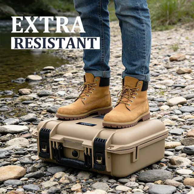 Alt view image 5 of 7 - Satellite Dish Mini Carrying Case, Waterproof Hard Shell Travel Case with Custom Cut EVA Foam, Shockproof Protective Storage Bag for Mini Dish Accessories, Camping RV Hiking, ZVZ-6601Y