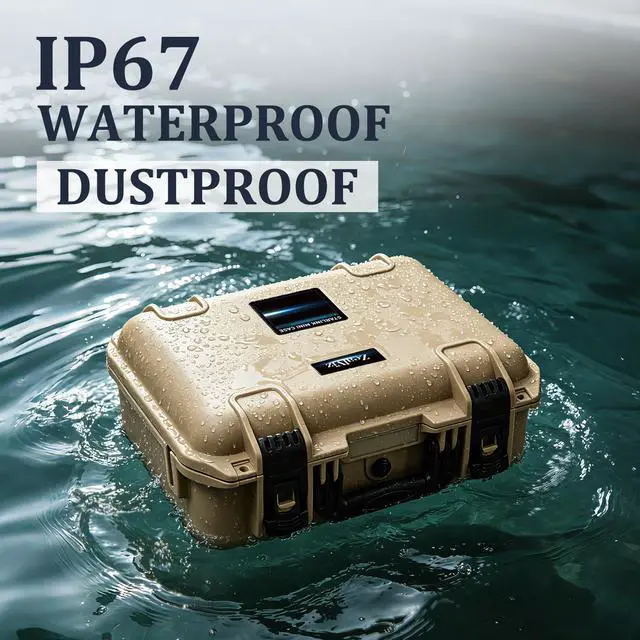 Alt view image 4 of 7 - Satellite Dish Mini Carrying Case, Waterproof Hard Shell Travel Case with Custom Cut EVA Foam, Shockproof Protective Storage Bag for Mini Dish Accessories, Camping RV Hiking, ZVZ-6601Y