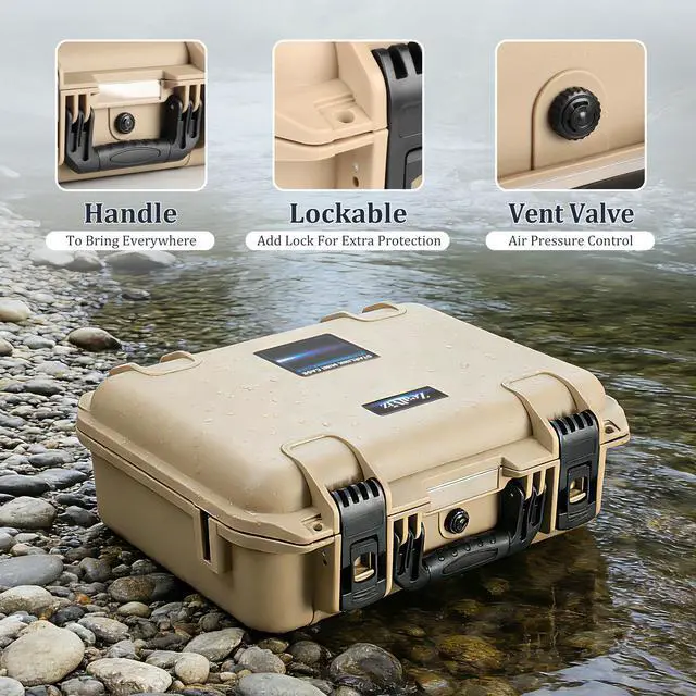 Alt view image 6 of 7 - Satellite Dish Mini Carrying Case, Waterproof Hard Shell Travel Case with Custom Cut EVA Foam, Shockproof Protective Storage Bag for Mini Dish Accessories, Camping RV Hiking, ZVZ-6601Y