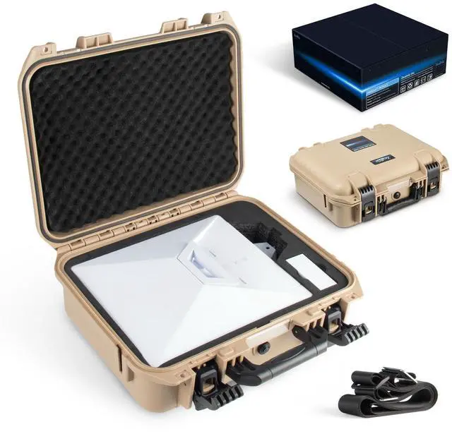 Alt view image 2 of 7 - Satellite Dish Mini Carrying Case, Waterproof Hard Shell Travel Case with Custom Cut EVA Foam, Shockproof Protective Storage Bag for Mini Dish Accessories, Camping RV Hiking, ZVZ-6601Y