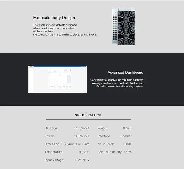Alt view image 7 of 7 - Goldshell SC6 SE Miner Siacoin Miner Hashrate 17TH/S 3330W