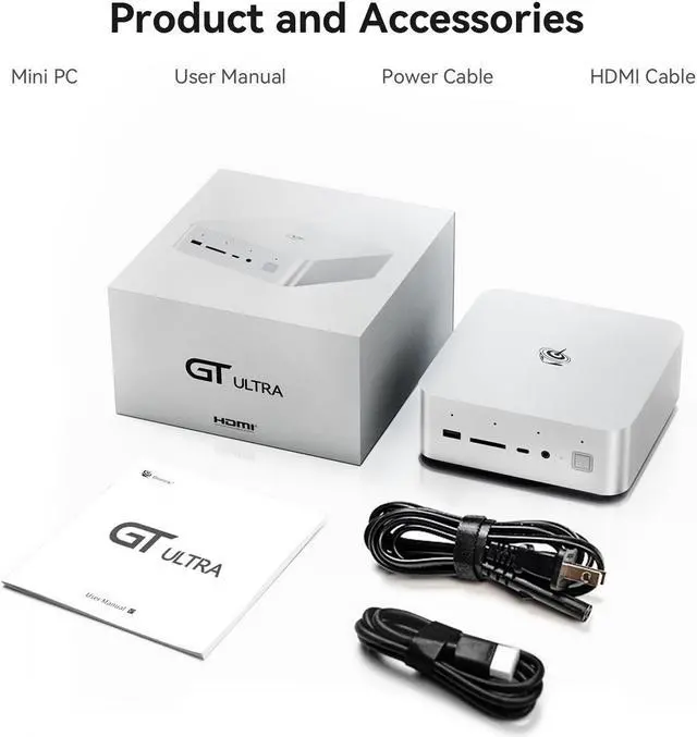 Alt view image 4 of 7 - Beelink Gti14 Mini PC Intel Core Ultra9 185H 16C/22T Up To 5.1GHz RAM32GB DDR5 SSD1TB WIFI7 BlueTooth5.4 Gaming Mini Desktop Computer Fingerprint