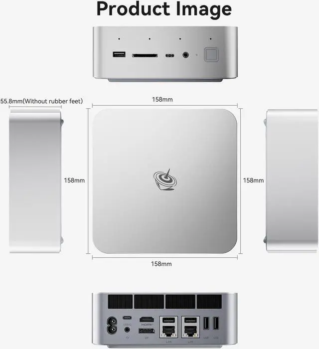 Alt view image 4 of 7 - Beelink GTi12 Mini PC Intel Core i9 12900H 5.0GHz 14C/20T Mini Computer 32GB RAM DDR5 4800MHz SSD 1TB PCIe4.0 SSD Dual LAN Gaming Office PC