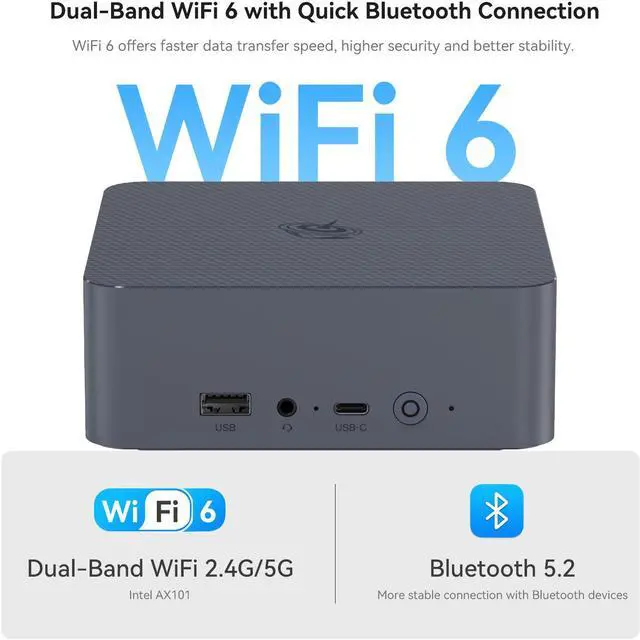 Alt view image 3 of 7 - Beelink EQi12 Mini PC Intel Core i3-1220P 10C/12T Up To 4.4GHz 24GB LPDDR5 RAM 500GBSSD WIFI6 BlueTooth5.2 Windows11 Mini Desktop Computer Dual LAN Home Office