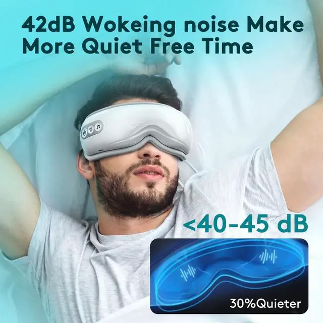 Alt view image 6 of 7 - Beelink E9 eye massager with bluetooth 1000mah adjustable hot pack gas pressure massage 180° folding Heated Eye Massager Vibrating for Eye Relax Care