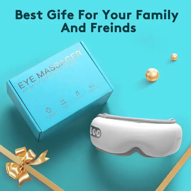 Alt view image 7 of 7 - Beelink E9 eye massager with bluetooth 1000mah adjustable hot pack gas pressure massage 180° folding Heated Eye Massager Vibrating for Eye Relax Care