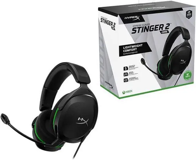 Alt view image 2 of 13 - HyperX CloudX Stinger 2 Core - Gaming Headset for Xbox, Lightweight Over-Ear headsets with mic, Swivel-to-Mute Function, 40mm Drivers - Black