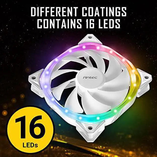 Alt view image 4 of 6 - Antec RGB Fans, PC Fans, 5V-3PIN Addressable RGB Fans, 120mm Fan with Controller, Motherboard SYNC with 5V-3PIN, Fusion 120 ARGB White 5 Packs