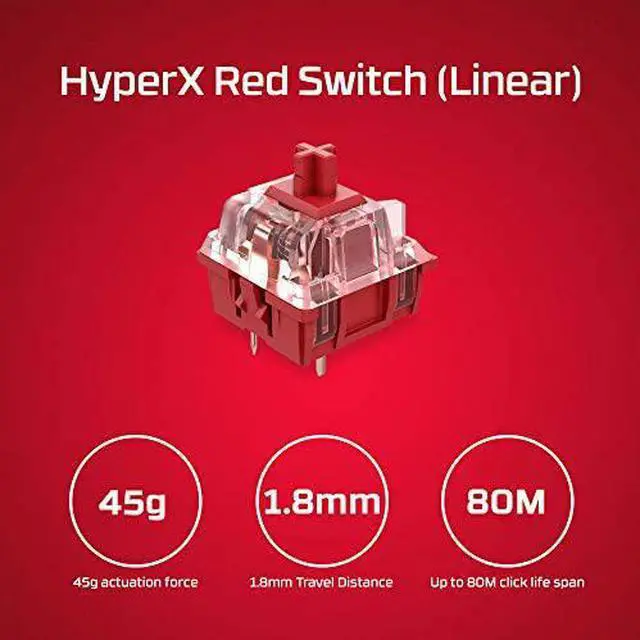 Alt view image 6 of 10 - HyperX Alloy Origins 60 - Mechanical Gaming Keyboard - Ultra Compact 60% Form Factor - Linear Red Switch - Double Shot PBT Keycaps - RGB LED Backlit - NGENUITY Software Compatible - Pink