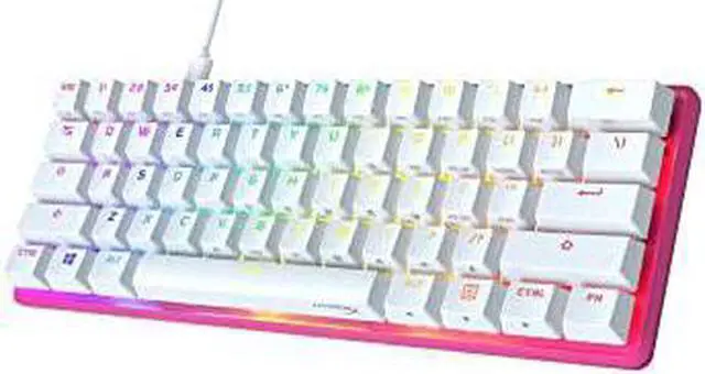 Alt view image 3 of 10 - HyperX Alloy Origins 60 - Mechanical Gaming Keyboard - Ultra Compact 60% Form Factor - Linear Red Switch - Double Shot PBT Keycaps - RGB LED Backlit - NGENUITY Software Compatible - Pink