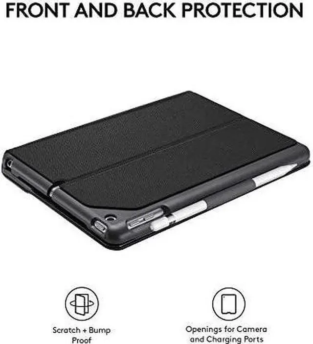 Alt view image 20 of 20 - Logitech 9.7" Slim Folio with Integrated Bluetooth Keyboard Case for Apple iPad 5th and 6th Gen 920-009017, Black