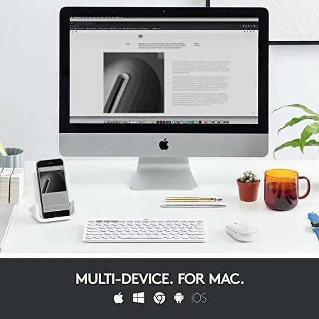 Alt view image 18 of 20 - Logitech K380 Multi-Device Bluetooth Keyboard for MAC -Off White