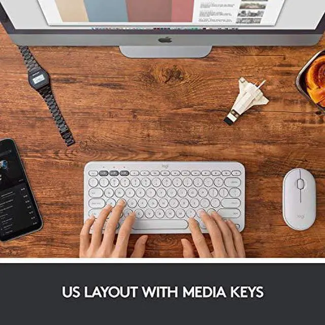Alt view image 16 of 20 - Logitech K380 Multi-Device Bluetooth Keyboard for MAC -Off White