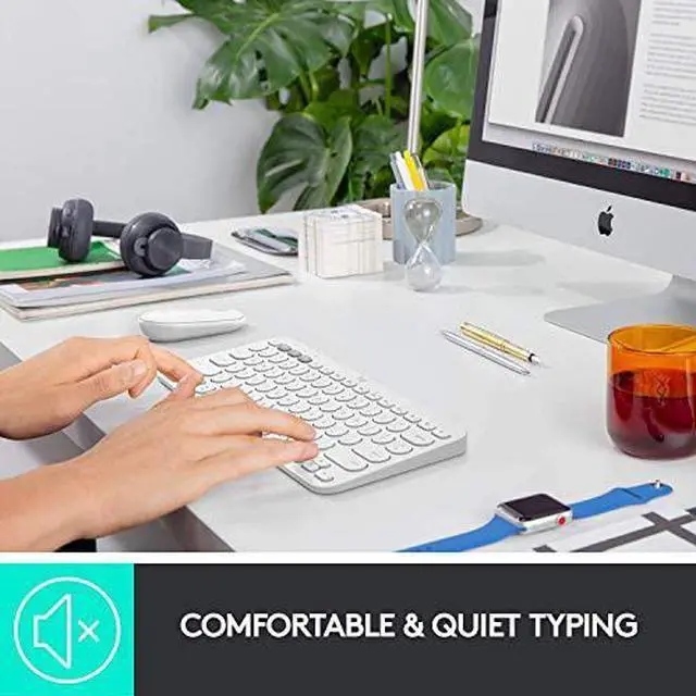 Alt view image 17 of 20 - Logitech K380 Multi-Device Bluetooth Keyboard for MAC -Off White
