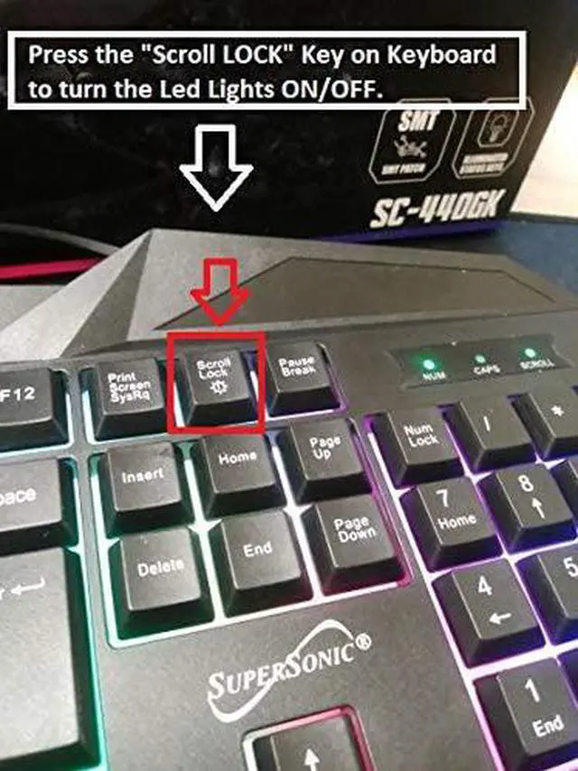 Alt view image 9 of 20 - Supersonic SC-440GK LED Gaming Mechanical Keyboard with Mouse and Headset