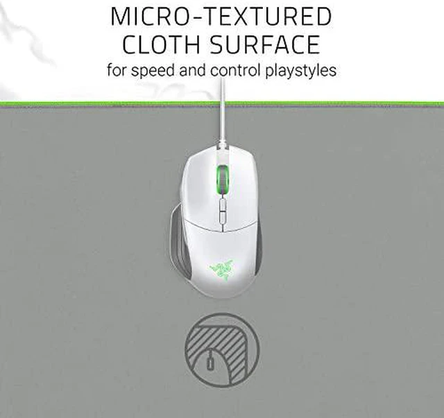 Alt view image 4 of 5 - Razer Goliathus Extended Chroma Gaming Mouse Mat, Chroma RGB Lighting, Non-Slip Rubber Base, Balanced Control, Soft Extended Desk Mat for Gaming & Office, Mercury White